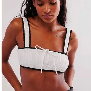 NWT Free People|| Intimately - Enchanted Micro Cami, Black and White Combo,Large